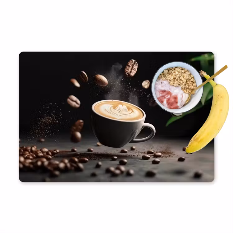 Tischset - Cappuccino - Tasse - Bohnen - Braun — 1