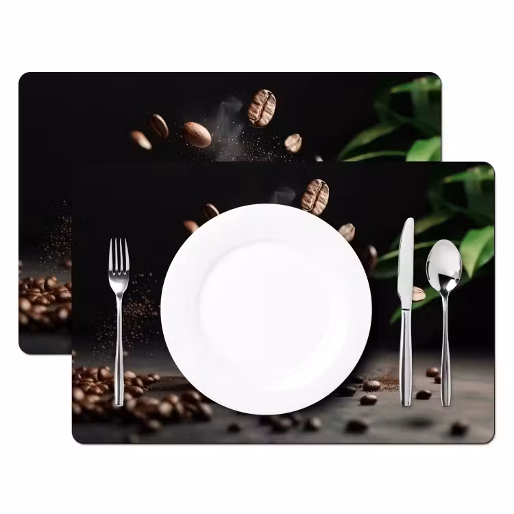 Tischset - Cappuccino - Tasse - Bohnen - Braun — 2