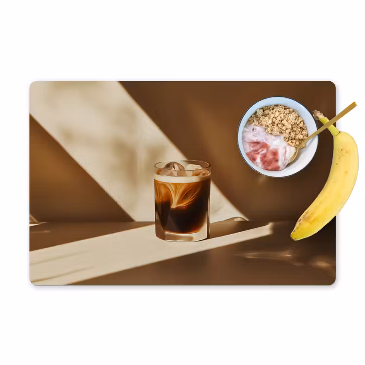 Tischset - Glas - Eiskaffee - Schatten - Braun — 1