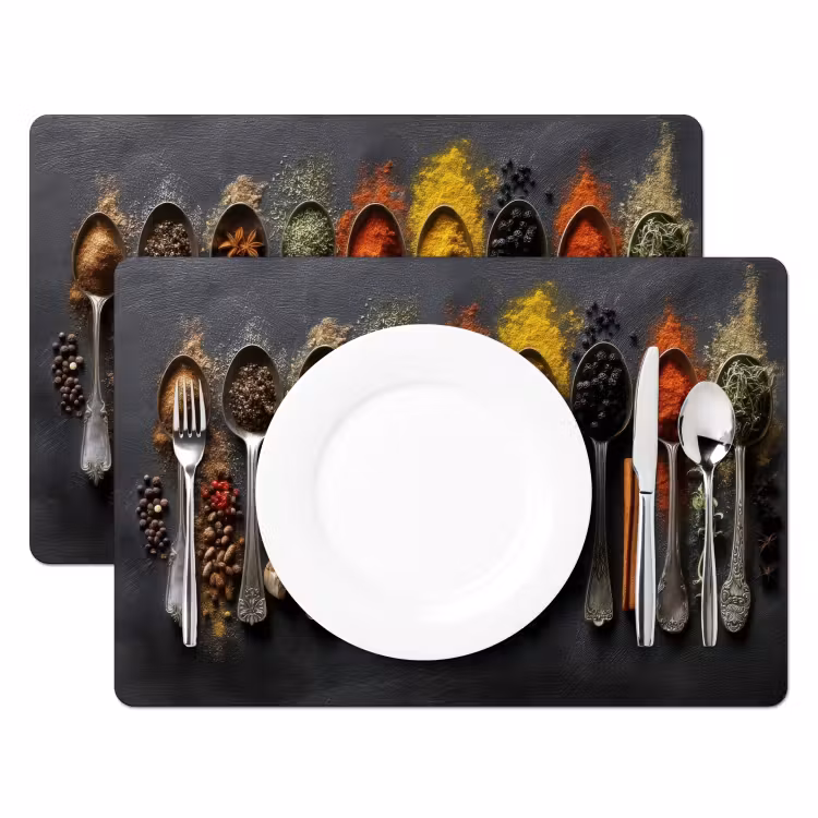 Tischset - Löffel - Gewürze - Zimt - Chili — 2