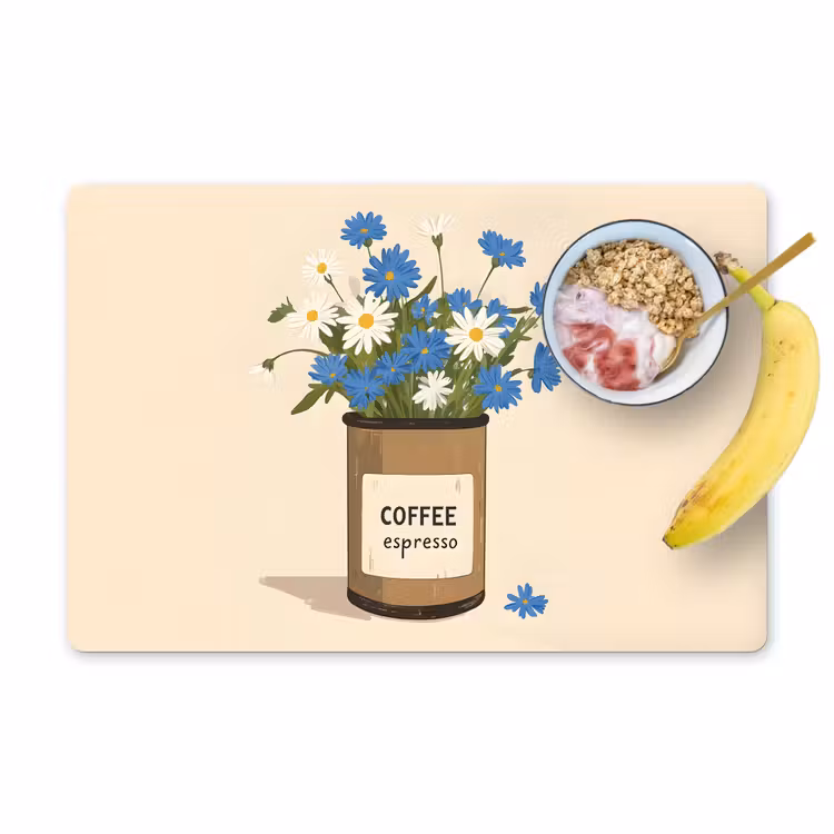 Tischset - Kaffee - Dose - Minimalistisch - Blumen — 1