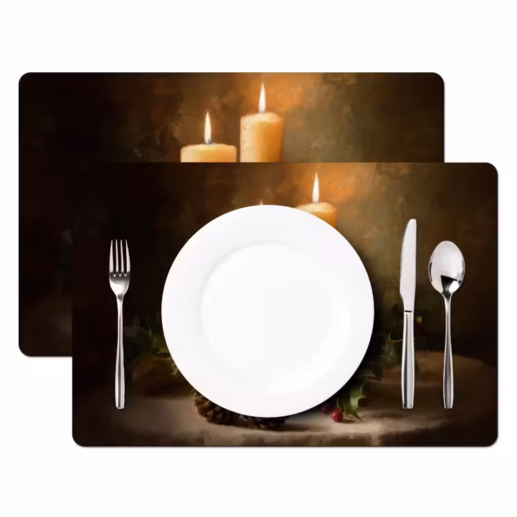 Tischset - Kerzenlicht - Weihnachten - Mehrfarbig — 2