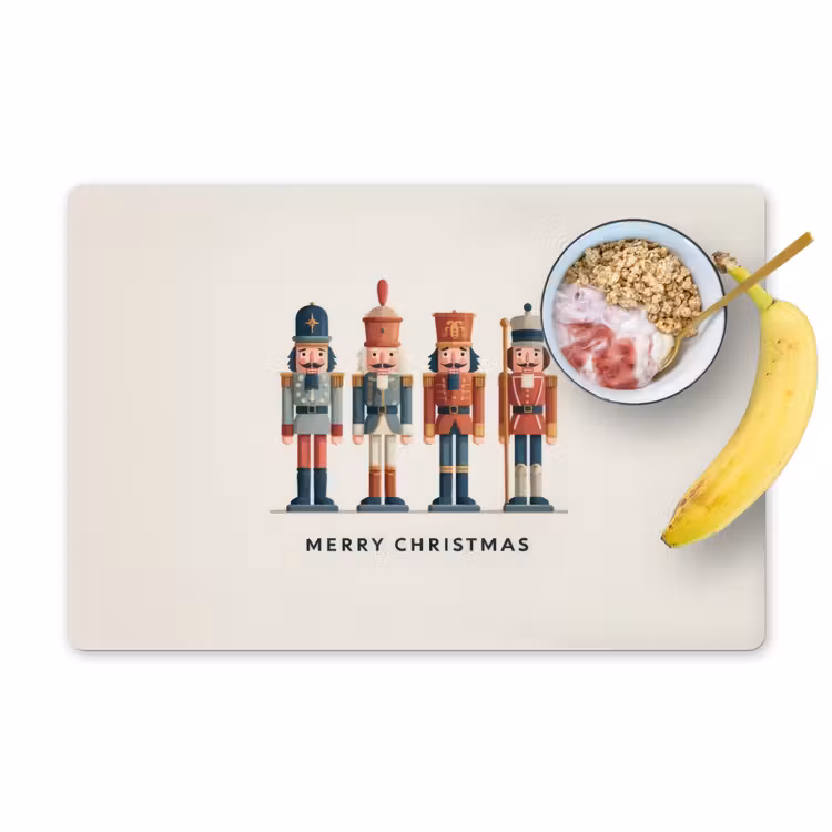 Tischset - 6 Stück - Nussknacker - Minimalistisch - Weihnachten - Beige - 6 Stück — 1