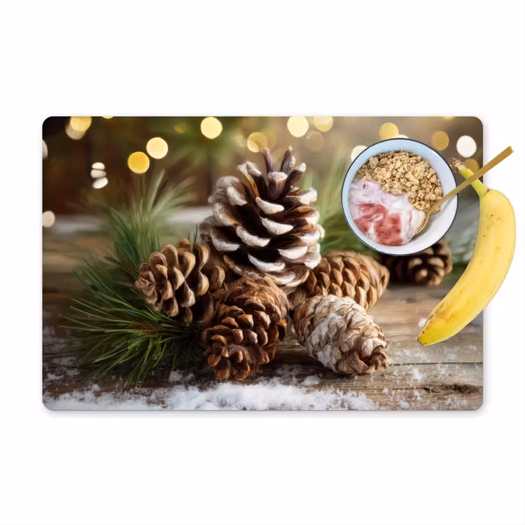 Tischset - Tannenzapfen - Weihnachtsstimmung - Braun - Grün — 1