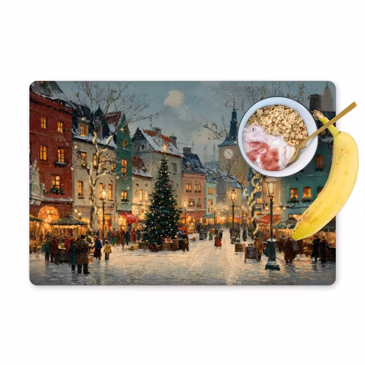 Tischset - Weihnachtliche Atmosphäre - City Square - Farbenfroh — 1