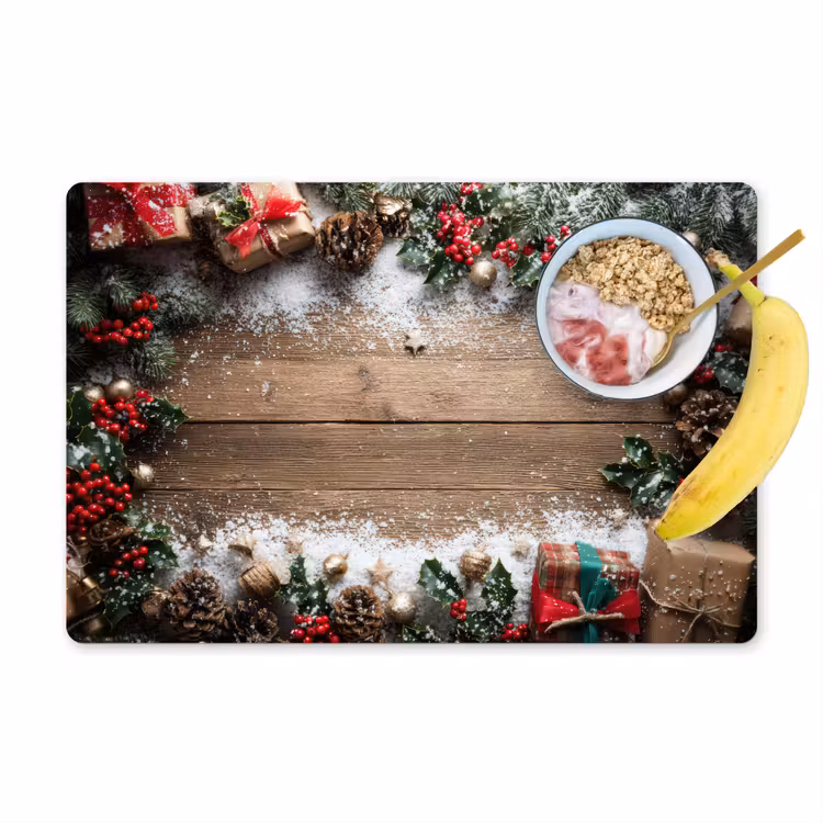 Tischset - Weihnachtsdekoration - Geschenke - Holz - Mehrfarbig — 1