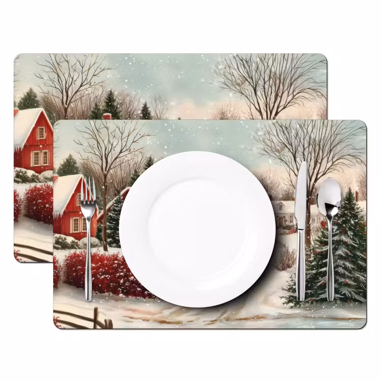 Tischset - Weihnachtsstimmung - Ländlich - Rot — 2