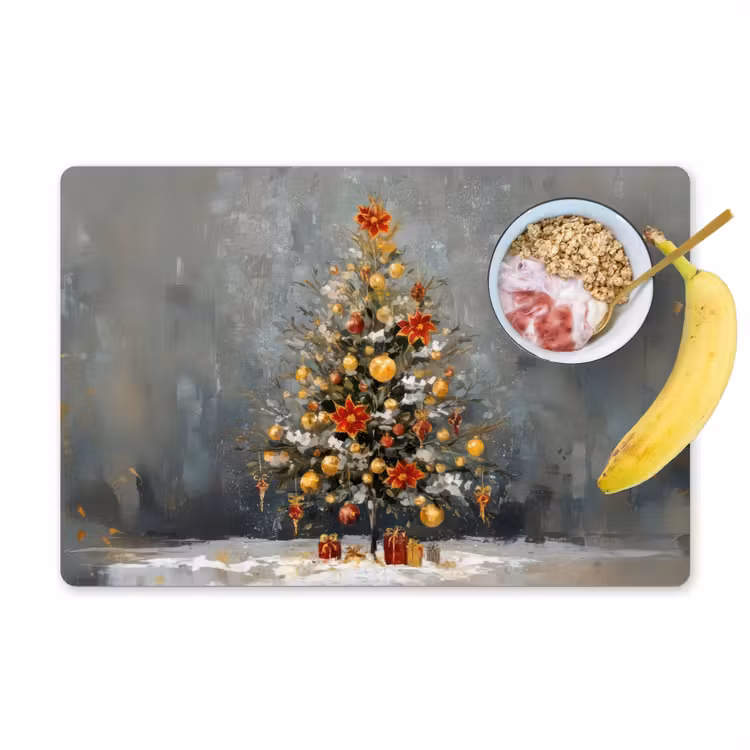 Tischset - Weihnachtsbaum - Geschenke - Rot - Gold — 1