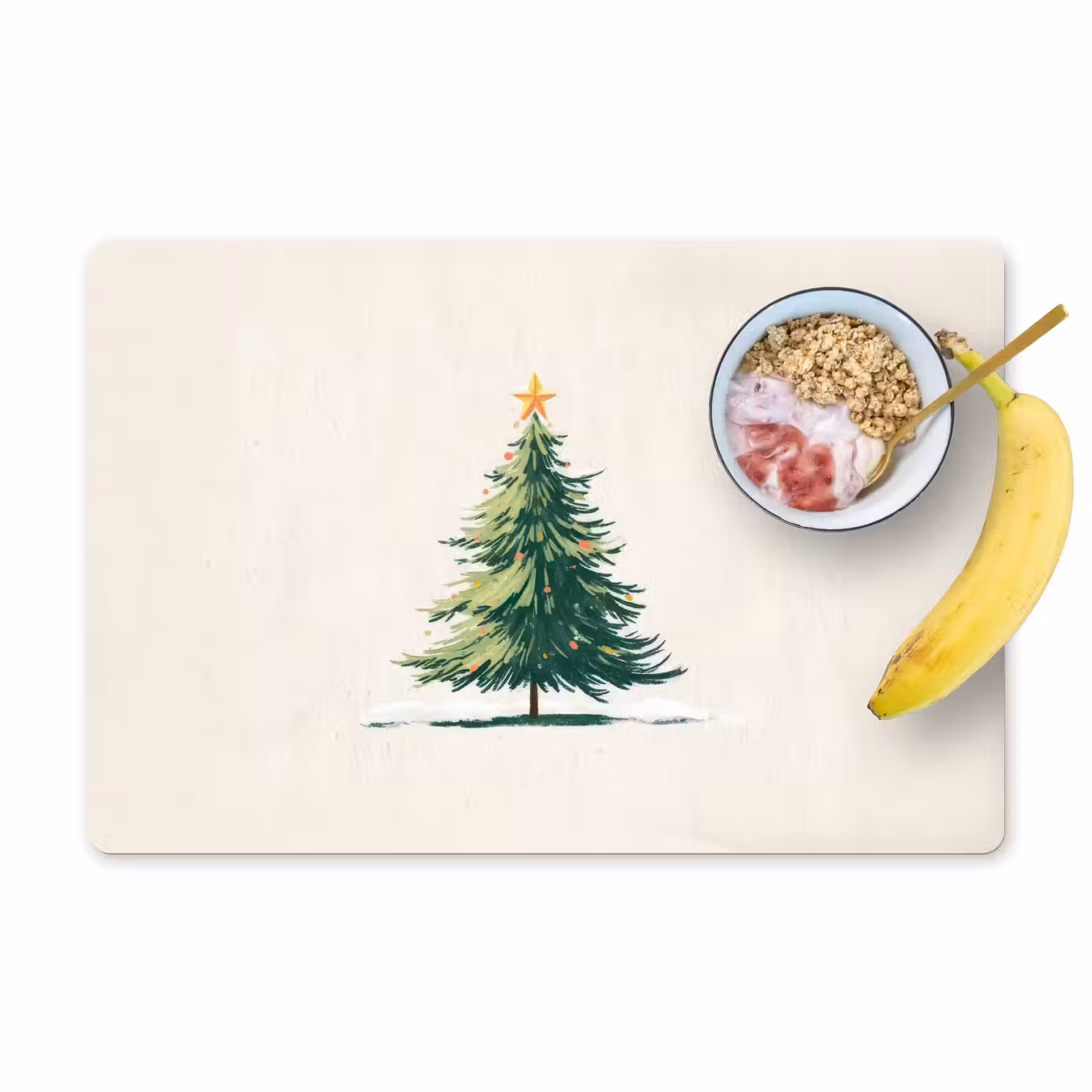 Tischset - Weihnachtsbaum - Illustration - Stern - Schnee — 1