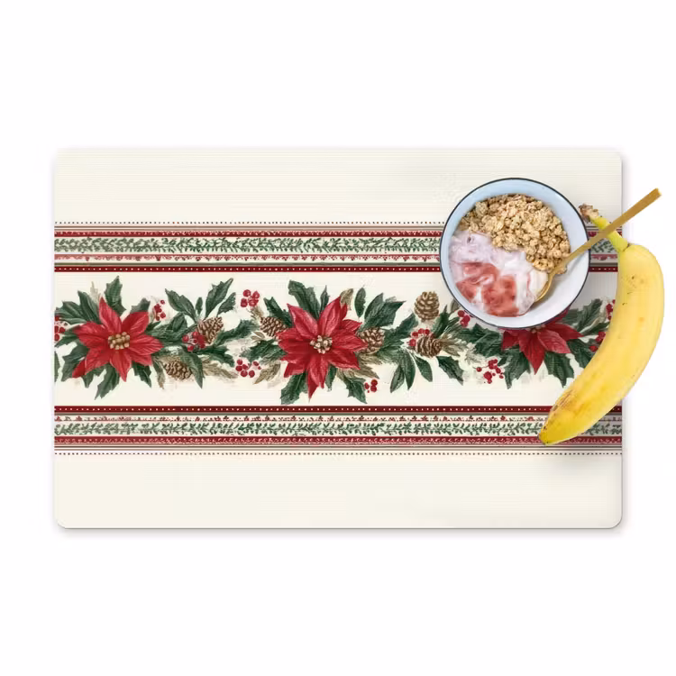 Tischset - Weihnachtsstreifen - Weihnachtsstern - Rot - Grün — 1