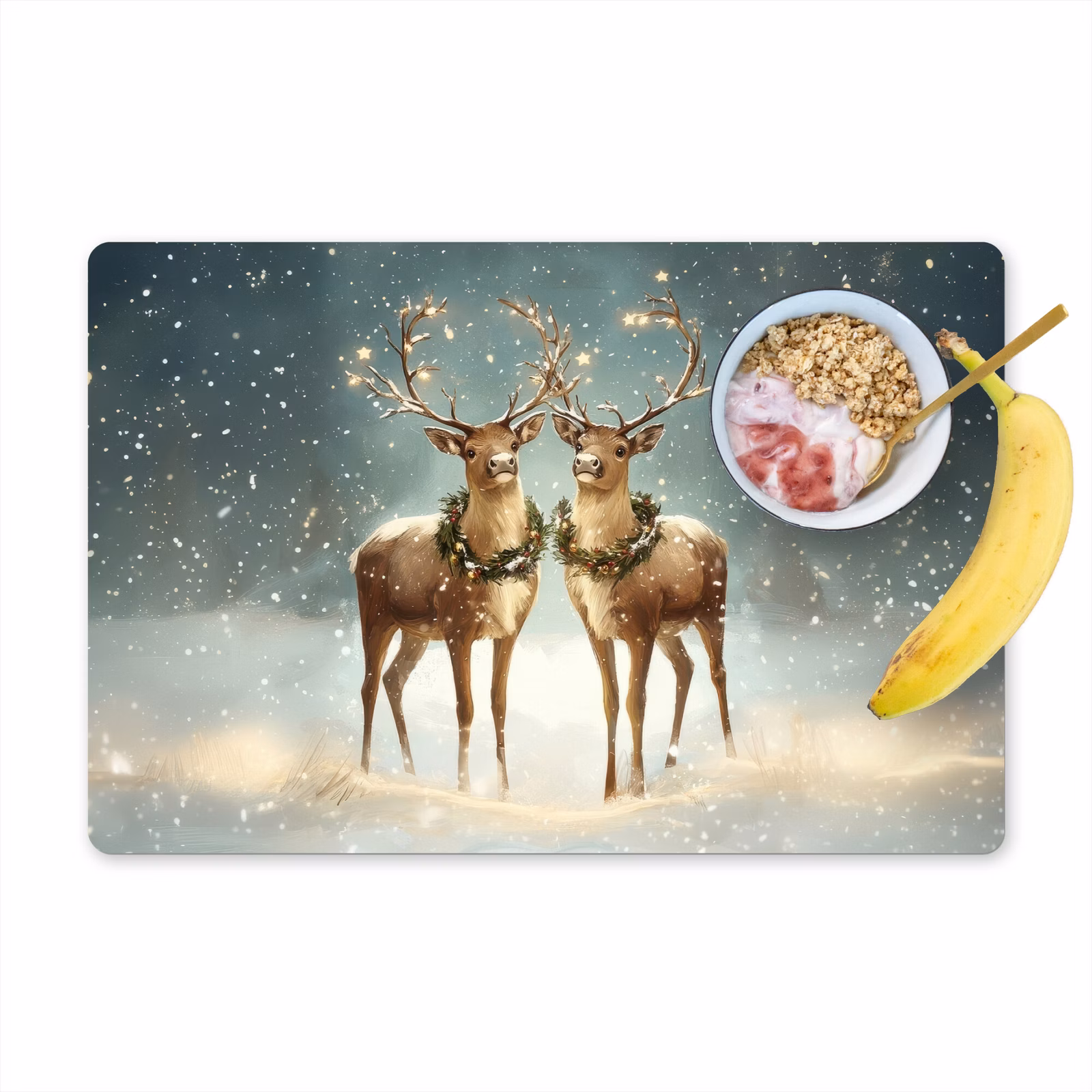 Tischset - Weihnachtszauber - Winterwald - Rentier — 1
