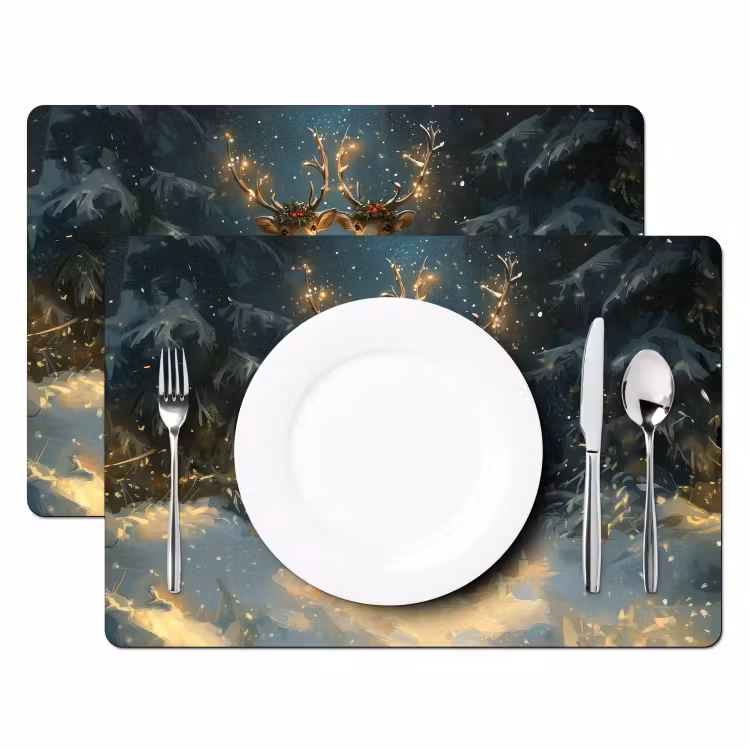 Tischset - Kiefer-Märchen - Rentier - Nacht — 2