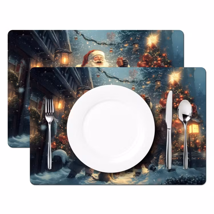 Tischset - Weihnachtsstimmung - Schnee - Farbenfroh — 2