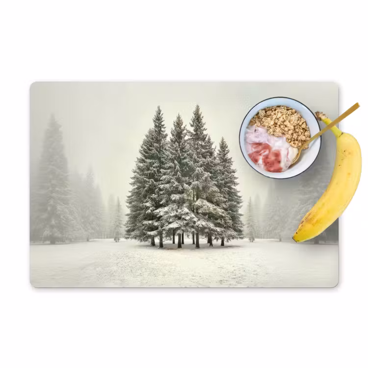 Tischset - Bäume - Schnee - Weiß — 1