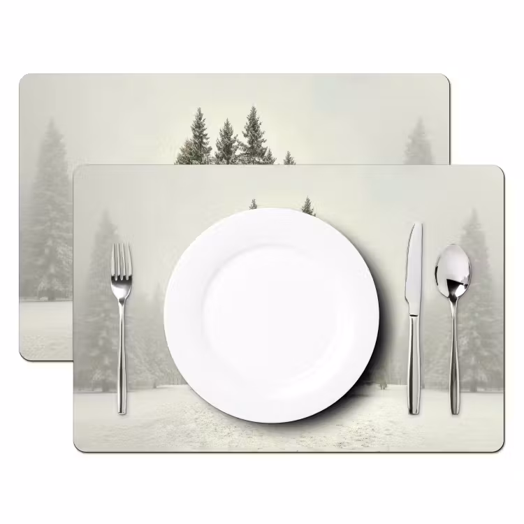 Tischset - Bäume - Schnee - Weiß — 2