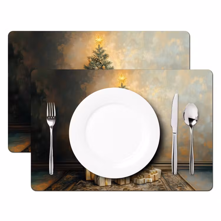Tischset - Weihnachtsbaum - Geschenke - Gold — 2