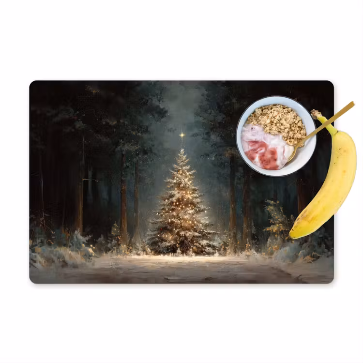 Tischset - Weihnachtsbaum - Wald - Schnee - mehrfarbig — 1