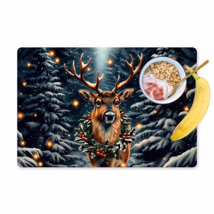 Tischset - Weihnachten - Magie - Wald - Farbenfroh — 1