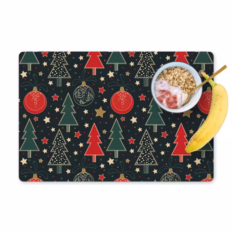 Tischset - Illustration - Weihnachten - Sterne - Grün — 1