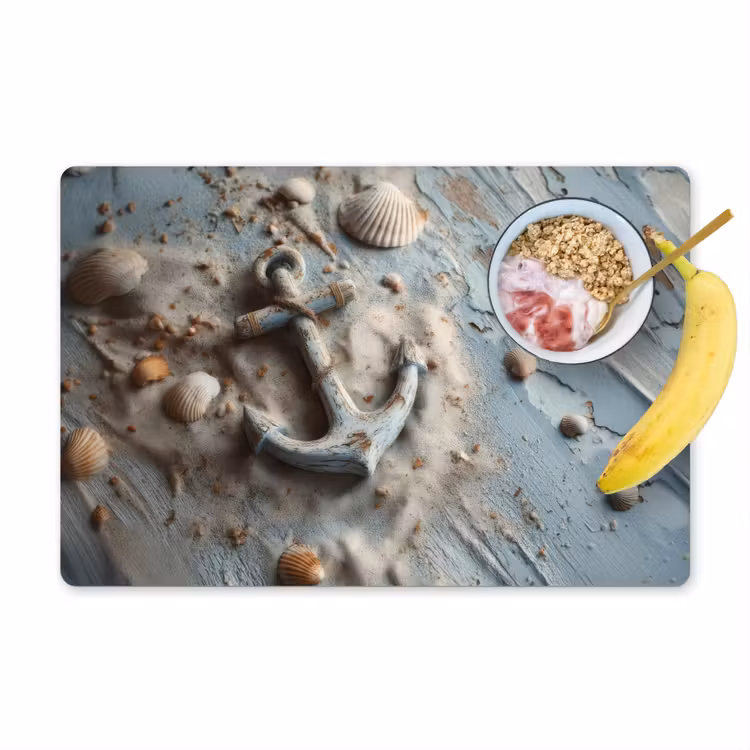 Tischset - Anker - Holz - Muscheln - Sand — 1