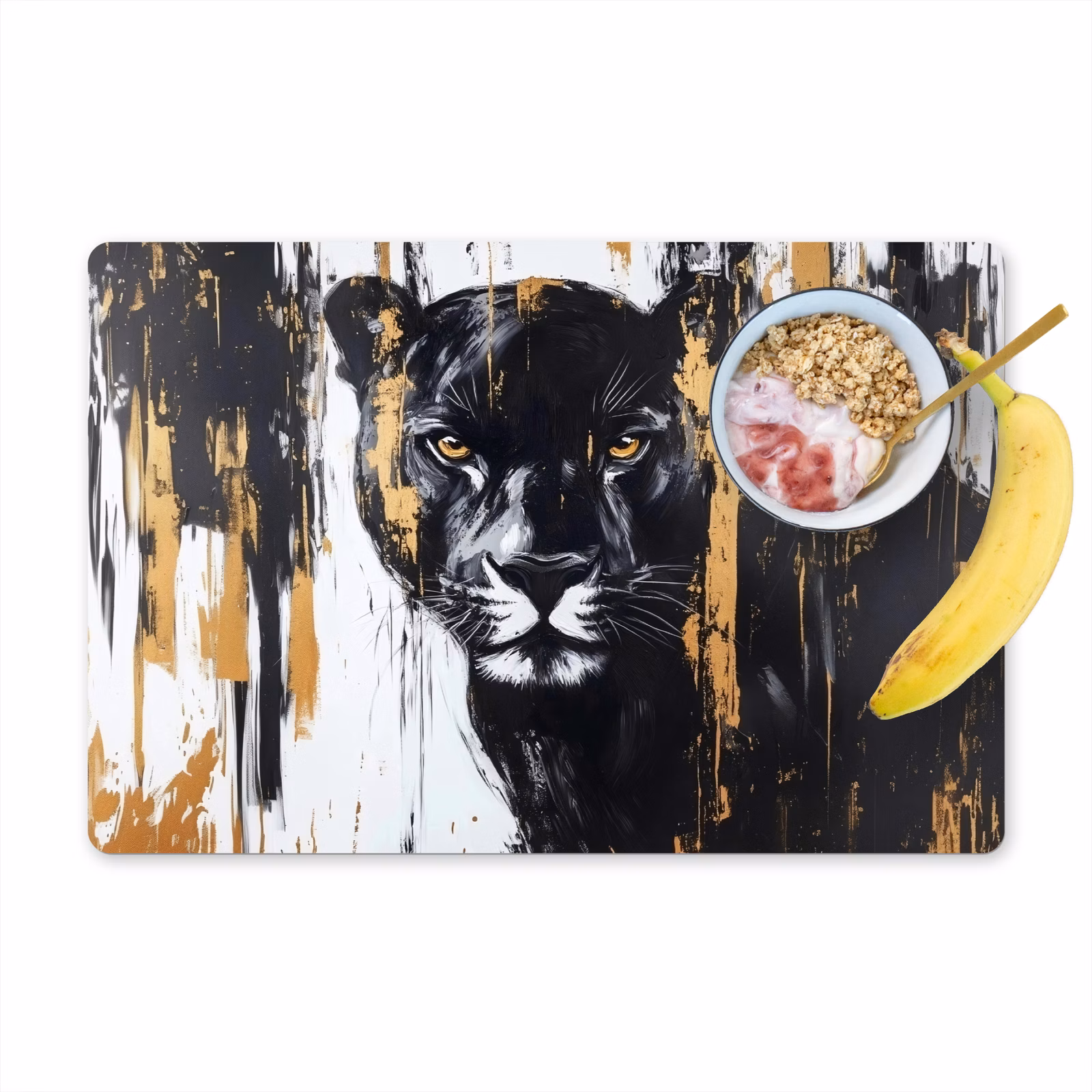 Tischset - Panther - Schwarz - Abstrakt - Pinselstriche — 1
