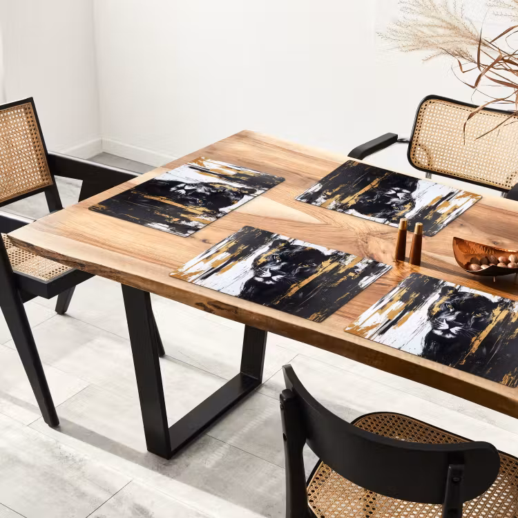 Tischset - Panther - Schwarz - Abstrakt - Pinselstriche — 4
