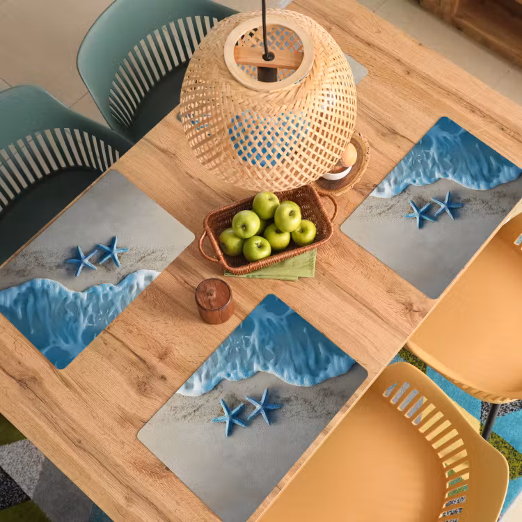 Tischset - Seestern - Sand - Meer - Blau — 3