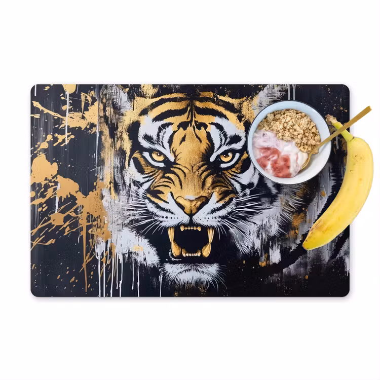 Tischset - Tiger - Farbspritzer - Gold — 1
