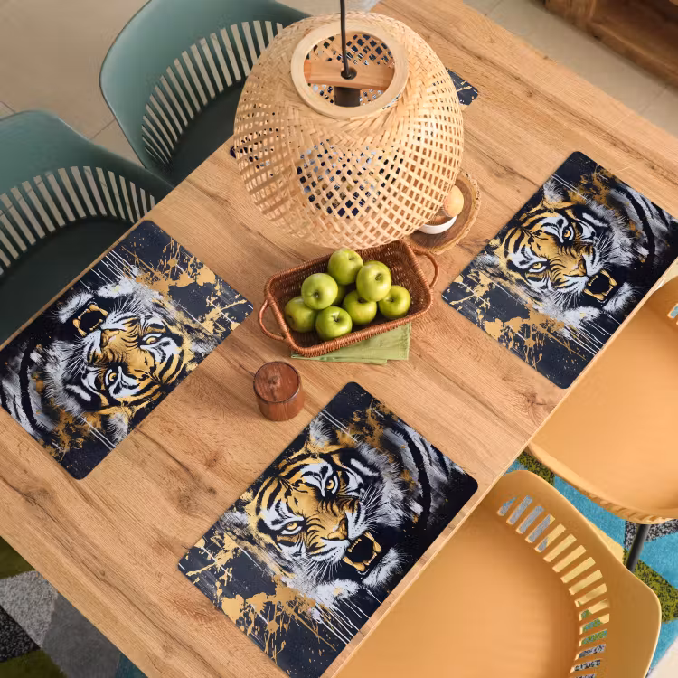 Tischset - Tiger - Farbspritzer - Gold — 3