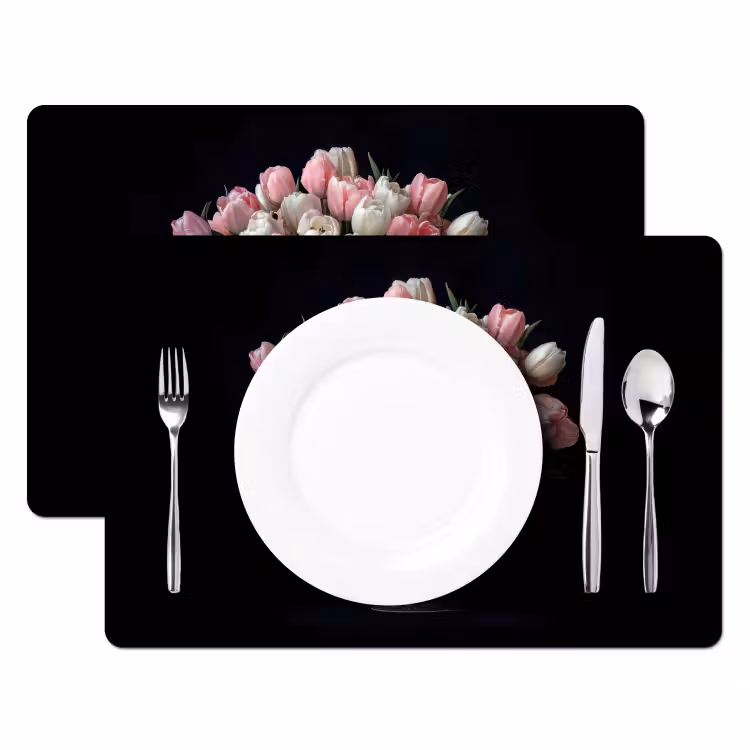Tischset - Blumen - Rosa - Tulpen - Vase — 2