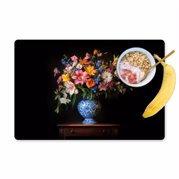 Tischset - Farbe - Vase - Blumen - Blumenstrauß — 1