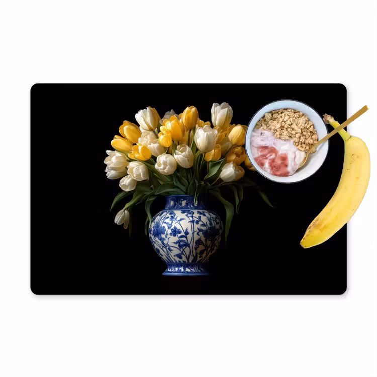 Tischset - Gelb - Tulpen - Vase - Blumen — 1