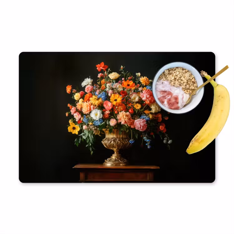Tischset - Gold - Blumen - Farben - Vase — 1