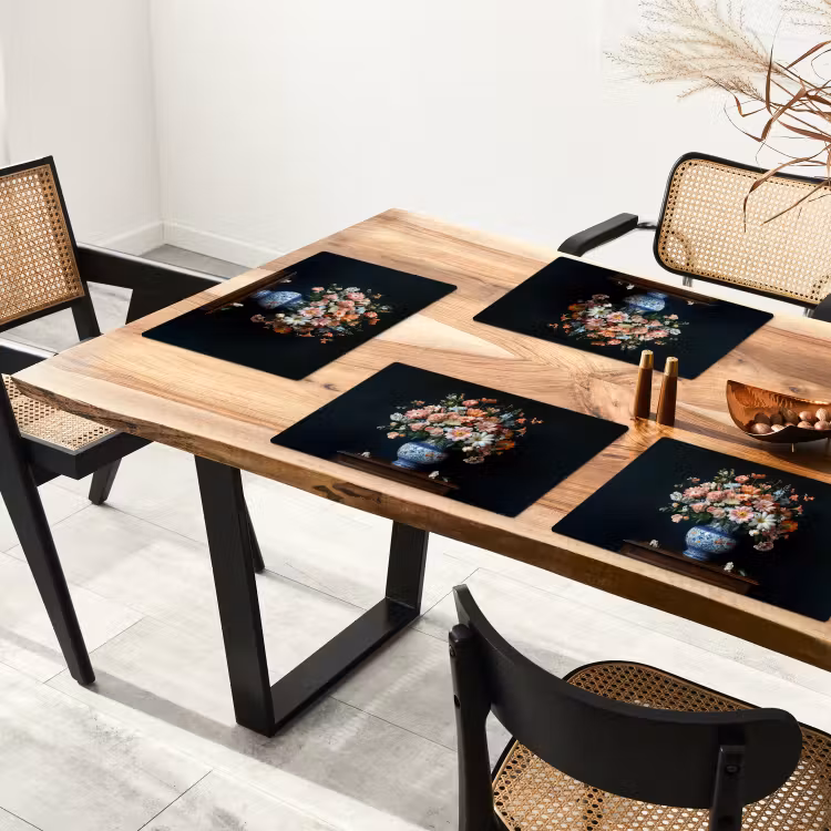 Tischset - Holz - Vase - Farben - Blumen — 4