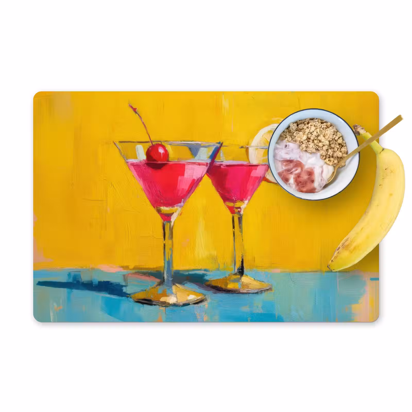 Tischset - Gläser - Cocktail - Zitrone - Kirsche — 1
