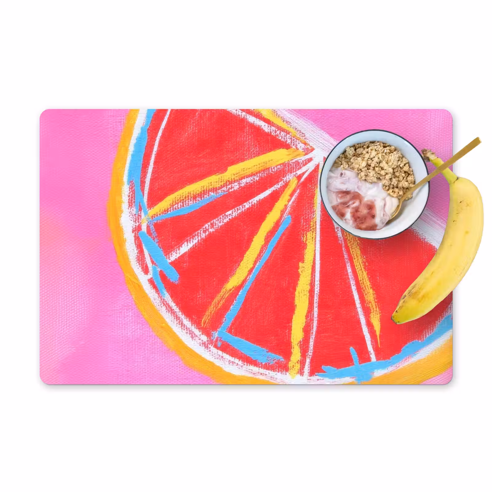 Tischset - Grapefruit - Gemalt - Rosa - Streifen — 1
