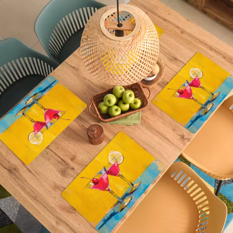 Tischset - Gläser - Cocktail - Zitrone - Kirsche — 3