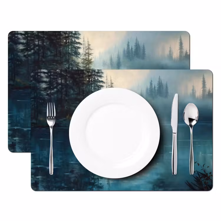 Tischset - Wald - Wasser - Enten - Neblig — 2