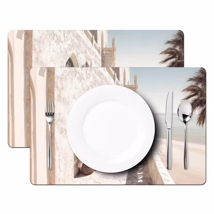 Tischset - Terrasse - Stühle - Strand - Beige — 2