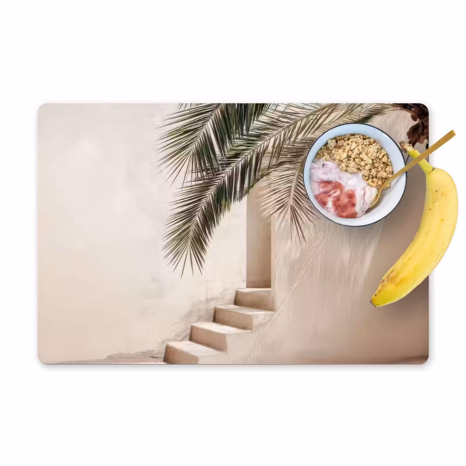 Tischset - Palme - Schatten - Treppe - Beige — 1
