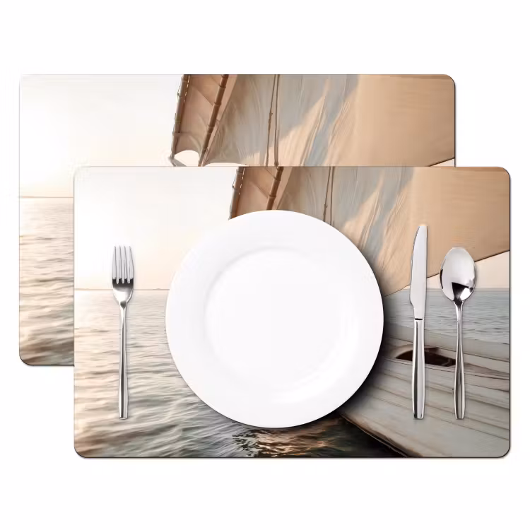 Tischset - Segelboot - Meer - Beige - Sonne — 2