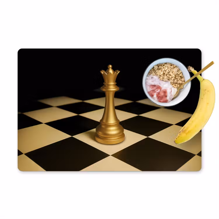 Tischset - Dame - Schachfigur - Blockiert - Gold — 1
