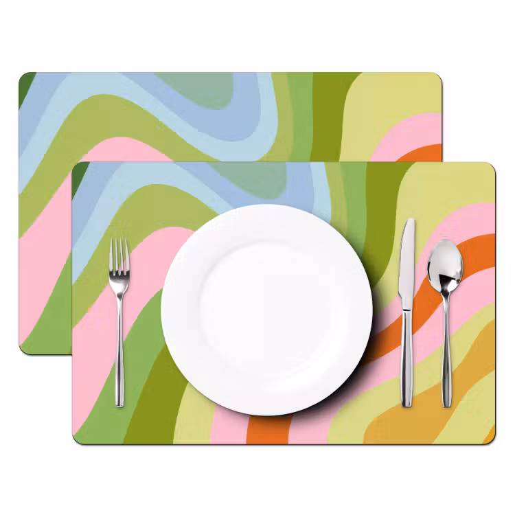 Tischset - Linien - Pastelltöne - Wellenförmig — 2