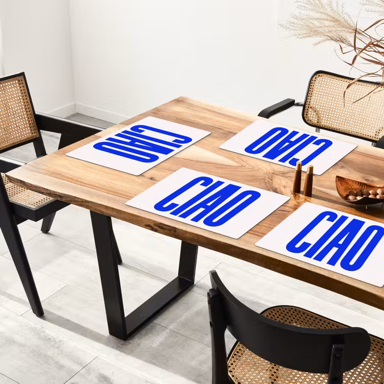 Tischset - Ciao - Großbuchstaben - Blau - Minimalistisch — 4