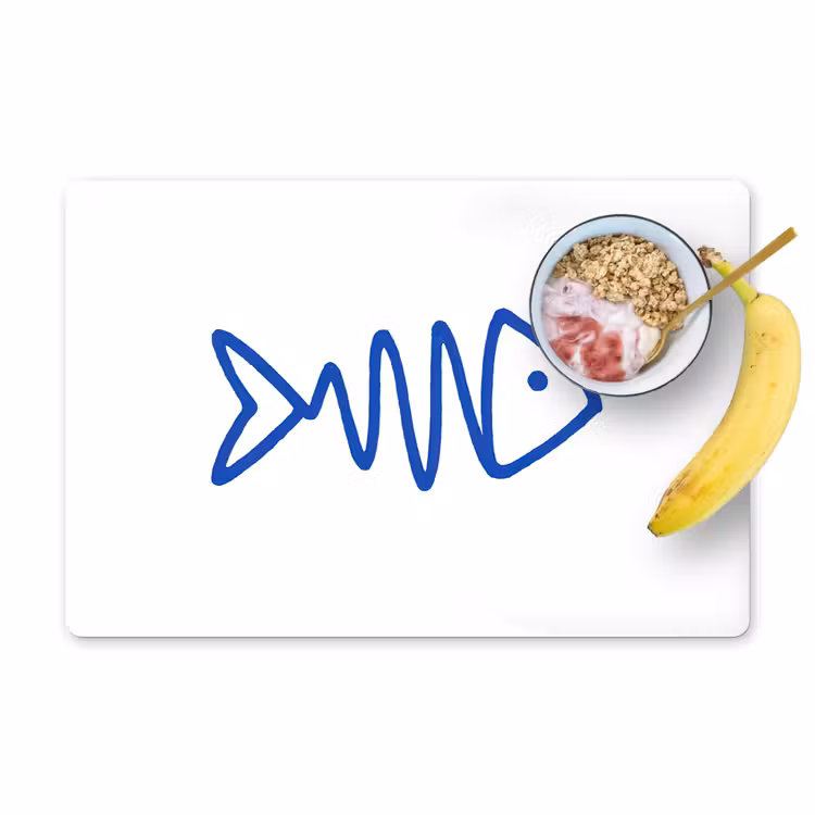 Tischset - Fisch - Minimalistisch - Blau - Linie — 1