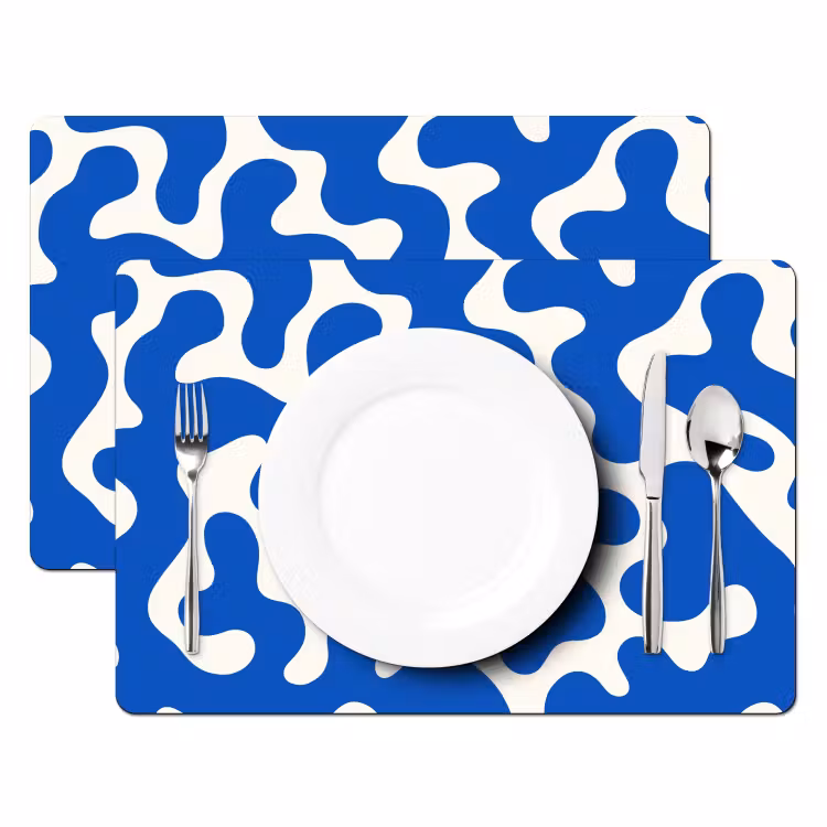 Tischset - Formen - Abstrakt - Blau - Wellen — 2