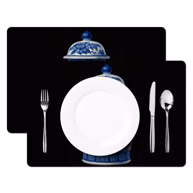 Tischset - Topf - Delfter Blau - Blumen — 2