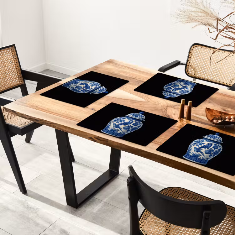 Tischset - Topf - Delfter Blau - Blumen — 4