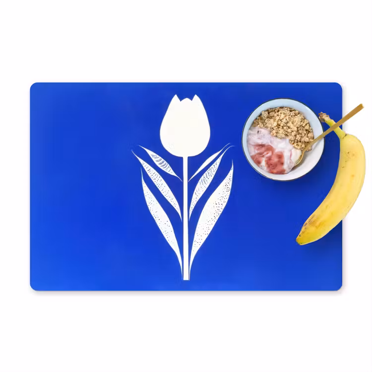 Tischset - Tulpe - Minimalistisch - Blätter - Weiß — 1