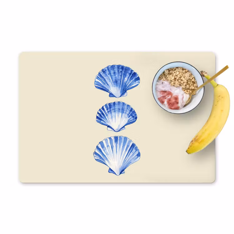 Tischset - Muscheln - Blau - Beige — 1